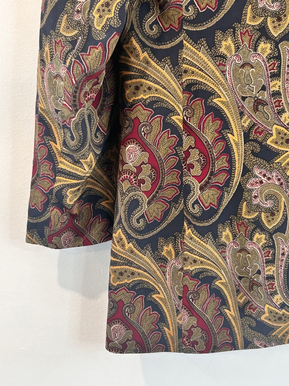 Alfred Sung 90s 100% Silk Paisley Oversized Blazer Size 6 - Picture 10 of 10